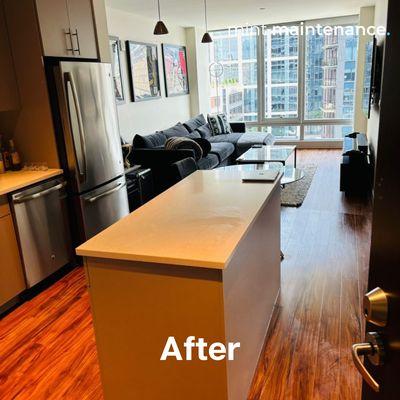 Before and After standard kitchen cleaning by Mint Maintenance!