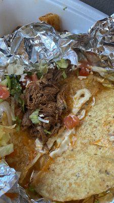 The tiniest amount of meat.