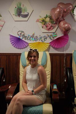 Decorations set up by the staff!