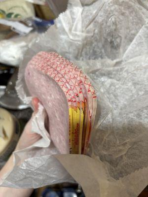Plastic left on deli meats