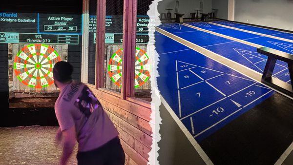 California's First Axe Throwing and Shuffleboard Court Sports Bar