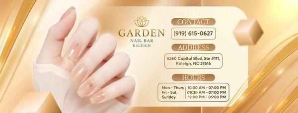 A clean, comfortable space at Garden Nail Bar.