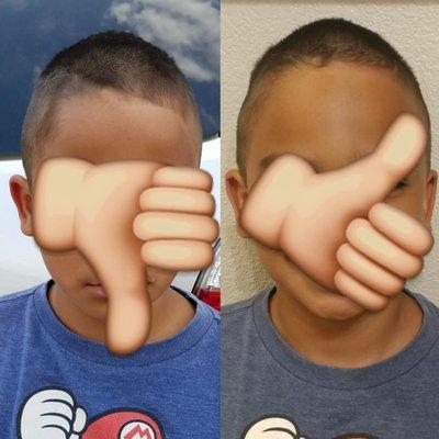 No length remaining as instructed due to cow lick. Crooked hairline cut into forehead. I had to fix this myself
