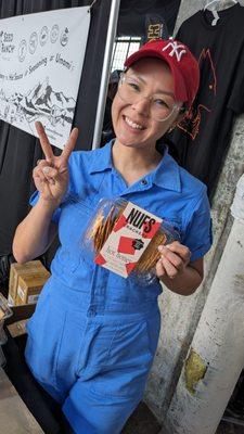 The Founder of Nufs Crackers @ NYC Hot Sauce Expo 2024.