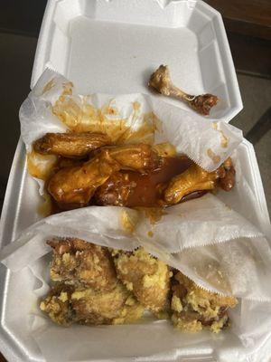 12 Piece wing combo mango habanero/ garlic parm. BOMB!!!