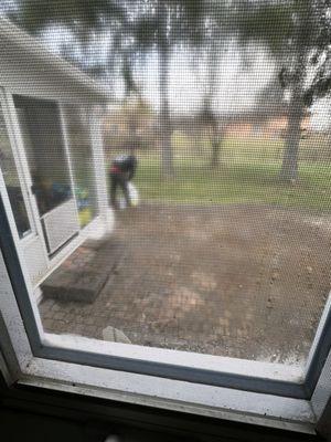Pre patio power wash