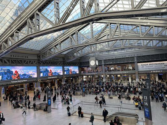 Pop up is upstairs inside Moynihan train station.