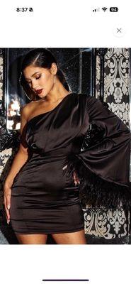 Little black dress... One shoulder satin dress!