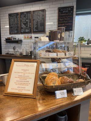 Front Counter with Fall Menu and Pastries offered