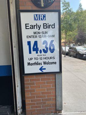 Early bird prices