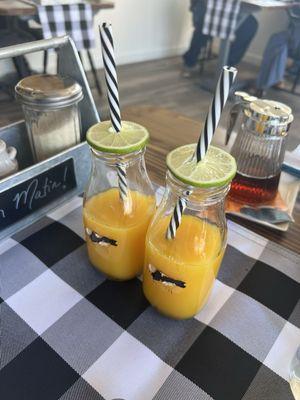 Passion fruit ginger orange juice.