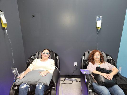 Pop your feet up and relax in our massage chairs!