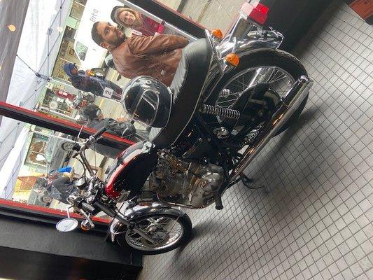Bikes on display inside Bar.