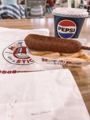 Kids hot dog on a stick meal combo