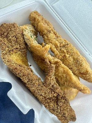 Cajun Catfish. Ranch Catfish. Lemon pepper catfish