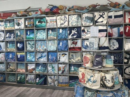 Hand made totes and accessories crafted in Portland Maine out of recycled sails.