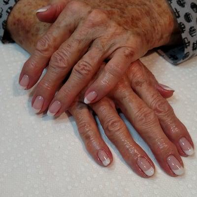Classic French with a gel polish