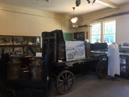 Rail wagon, old milk containers
