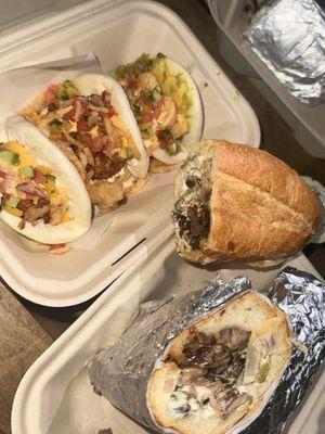 Bao tacos were amazing--crispy, fluffy, and flavorful. Beef wrap was hearty and delicious. Fresh and worth coming back for.