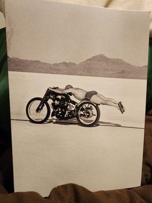 September 13th 1948 Salt Flats setting a world land speed record of 150.313 on a modified Vincent HRD V-Twin Black Shadow.