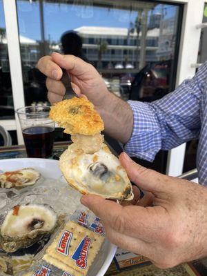 Oyster Rockefeller. Look at the size of the oyster!!!