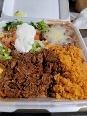 Barbacoa plate to go