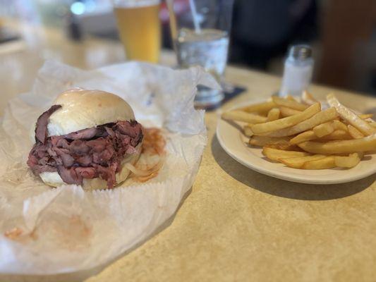 Pit beef and fries