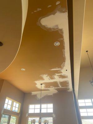 Dining room ceiling repaired.