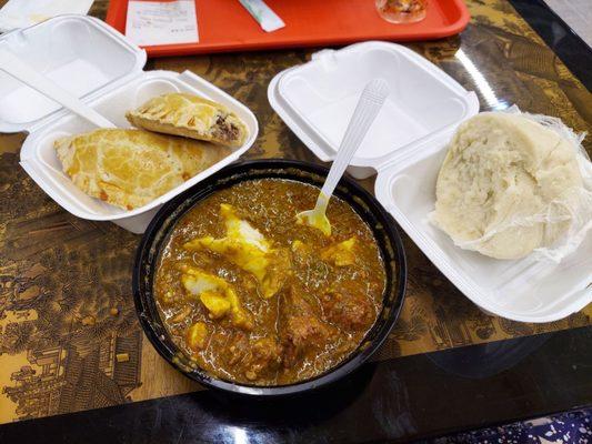 Banku and Okra soup, and two Halal.