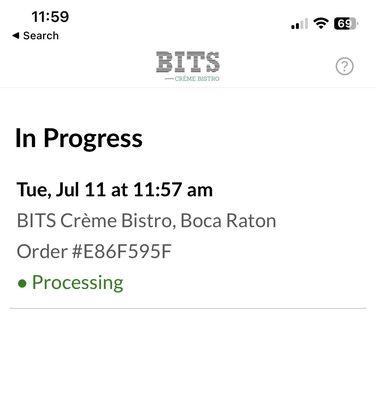 Once you walk out with the items the app updates to show your order is in progress and later updates to show what they charged for!