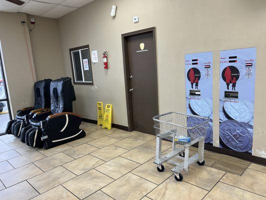 Coin trade in and massage chairs