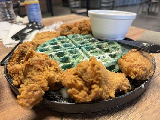 Blueberry waffle and chicken