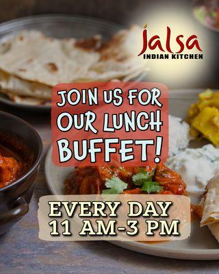 We are now open 7 days a week! Enjoy our lunch buffet every day!
