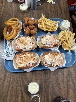 Lobster Rolls, Onion Rings, Fries & Fried Mushrooms
