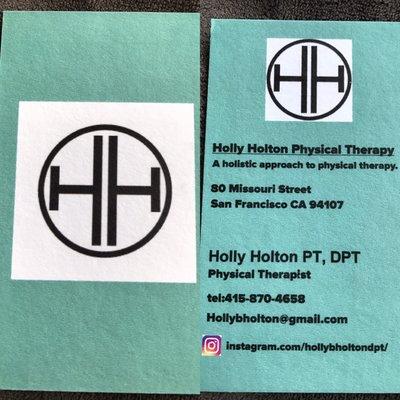 Holly Holton Physical Therapy business card.