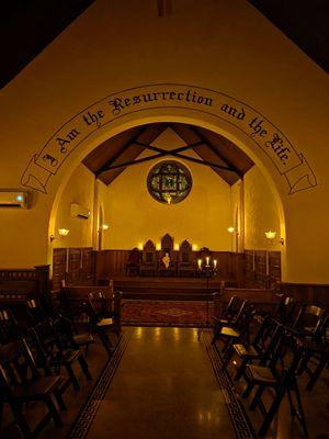 Saw a great take on Frankenstein on a misty Sunday night in the chapel. Amazing atmosphere.