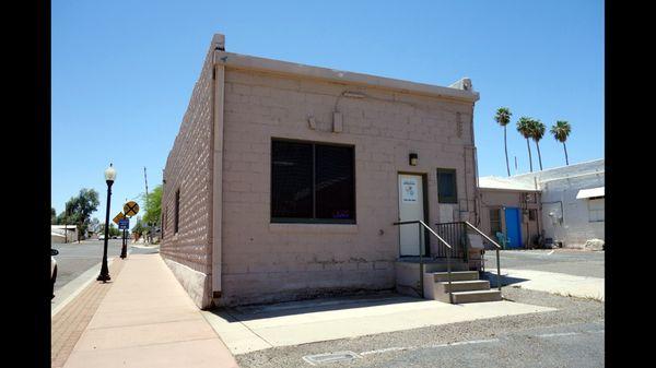 This is the exterior of our shop and the entrance door.