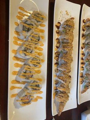 Bulldog roll (shrimp hanging out) Pizza roll