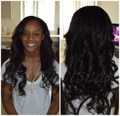 Sew-in with leave out