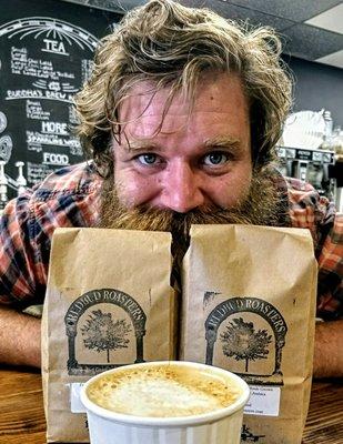 Come here & have some good coffee and convo with this dude, Reese. Really good, fresh roasted coffee!