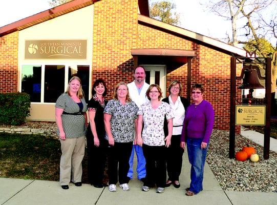 Dr. William Lee and his staff, Blue Earth Clinic location