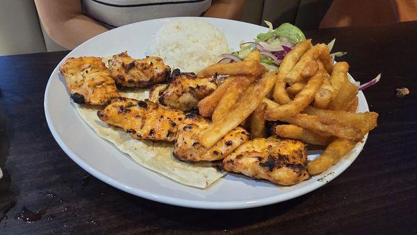 chicken kabob platter