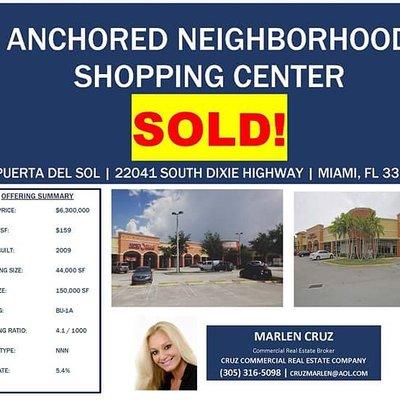 Sold! 44,000 SF Anchored Neighborhood Shopping Center in Miami, FL. $6,300,000.