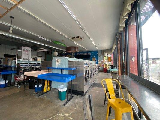 View from a corner of the laundromat