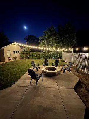 Backyard cafe lights.