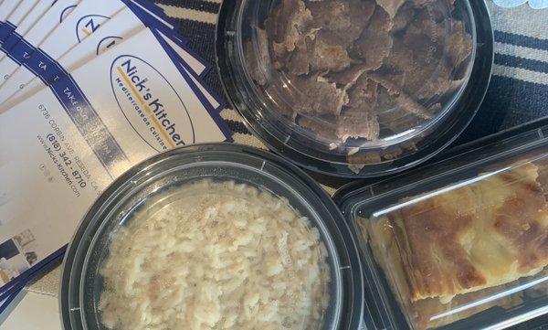 Doner, Rice and Cheese Boreg! Quarantine Must-Haves! Thank you Nick's Kitchen!