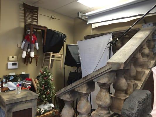 They have an assortment of props and backdrops.