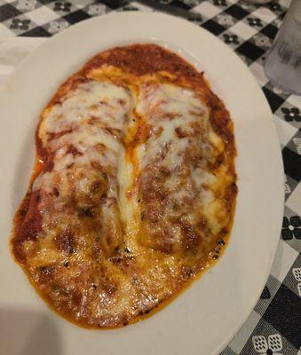 Baked spinach and cheese manicotti