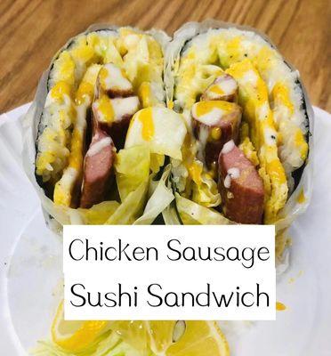 Chicken Sausage Sushi Sandwich
