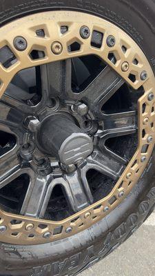 Rims were not cleaned and the shine they put on was not put evenly and started dripping and getting thrown on the side of the vehicle